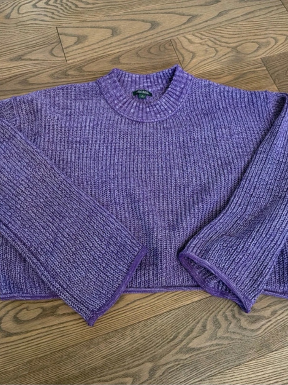 wild fable Lavender Ribbed Cropped Crewneck Sweater